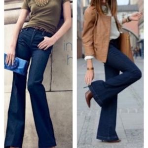 J. Crew high heel flare jeans dark blue wash 29